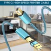 GGMTY Printer Cables 40Feet, USB C/A Printer Cable to USB
