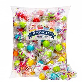 Cry Baby Extra Sour Bubble Gum - 80 Wrapped Gumballs - Lemon, Cherry, Berry, Orange and Apple Flavored Bubble Gum Packaged By Snackadilly