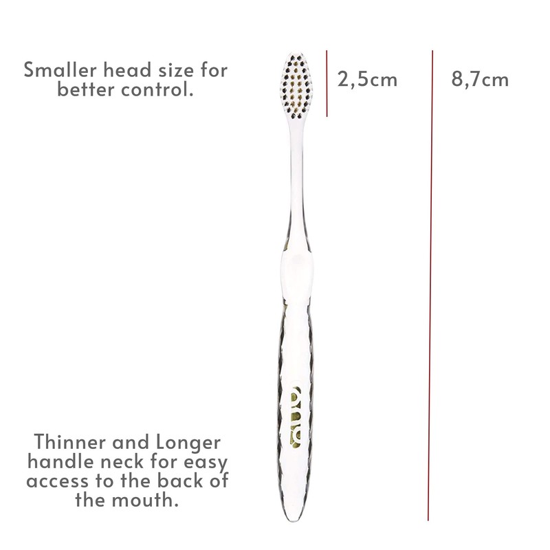 Nano-b Rainbow Pack of 4 Antibacterial Manual Toothbrushes【Gold & Bamboo