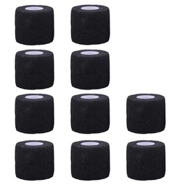 Etopars 10 X Self Adhesive Cohesive Wrap Bandages Strong Elastic First Aid Tape Black for Wrist Ankle Sport 2" X 5 Yards