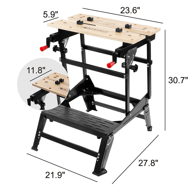Elevon Multifunctional Workbench, Portable Foldable Workbench, Supports 550 lbs with