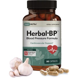 Herbal-BP Natural Blood Pressure Supplement - Supports Circulatory Health | Featuring Grape Seed Extract, Garlic, Hawthorn, Olive Leaf & Ashwagandha for Long-Term Support (3-Pack)