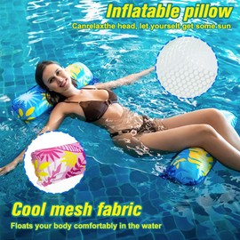 YlYADl Air Mattress Pool, Pack of 2 Air Mattress, Water Hammock, 2-in-1 Water Hammock, Inflatable Water Hammock for Adults and Children, Pool Accessories, Fun, Water Hammock with Net