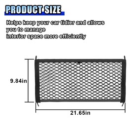 2 PCS Small Car Cargo Net, Stretchable Pocket Storage Mesh Net with 8 Mounting Screws and 8 Hooks, Elastic Organizer Pouch for Truck, Car, SUV, Boats (21.65x9.84inch)