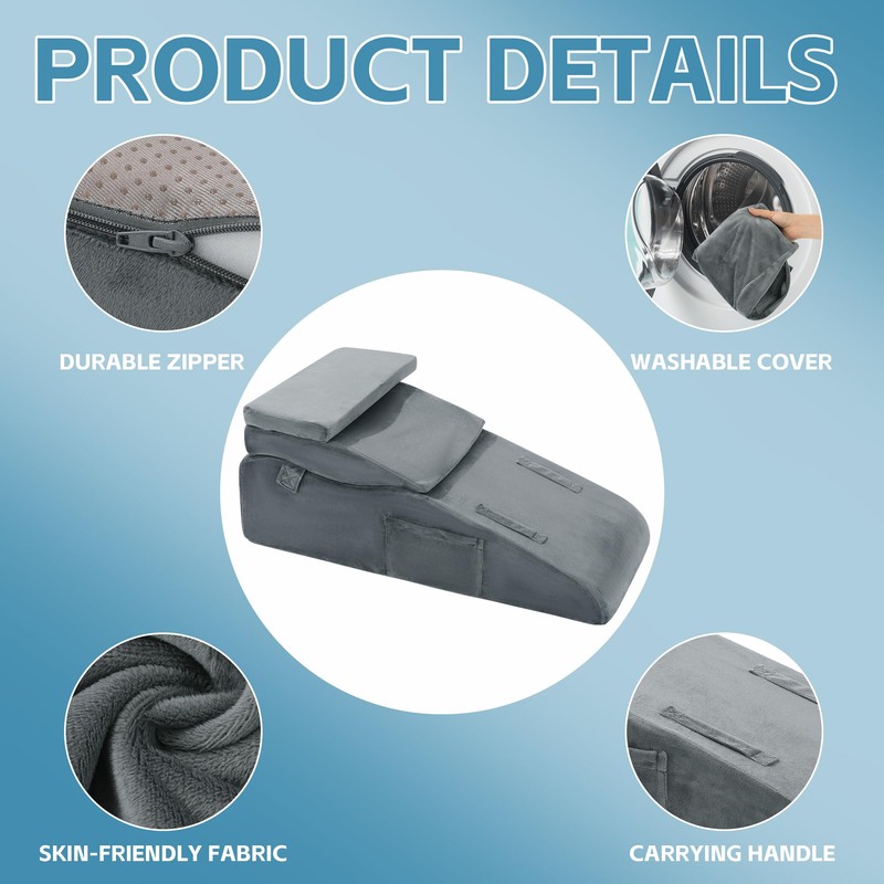 ROYALAY Adjustable Leg Elevation Pillows for After Surgery, Leg Wedge