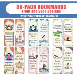 Creanoso Inspiring Yoga Quotes Bookmarks (5-Sets X 6 Cards) – Daily Inspirational Card Set – Interesting Book Page Clippers – Great Gifts for Adults and Teens