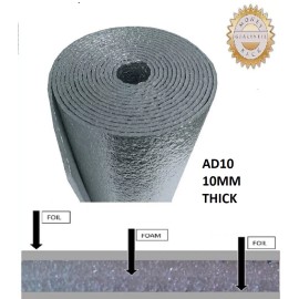 US Energy Products 10mm AD10 Reflective Insulation Roll Double Sided Aluminum Foil R12 (4FT X 25FT)