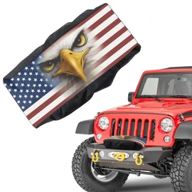 YIXIN Heavy Duty Waterproof 600D Winch Cover with Elastic,Indoor/Outdoor Winch Accessories,Weather Resistant Cover for Electric Winches 8,500 lb-175,00 lb (Red#A)