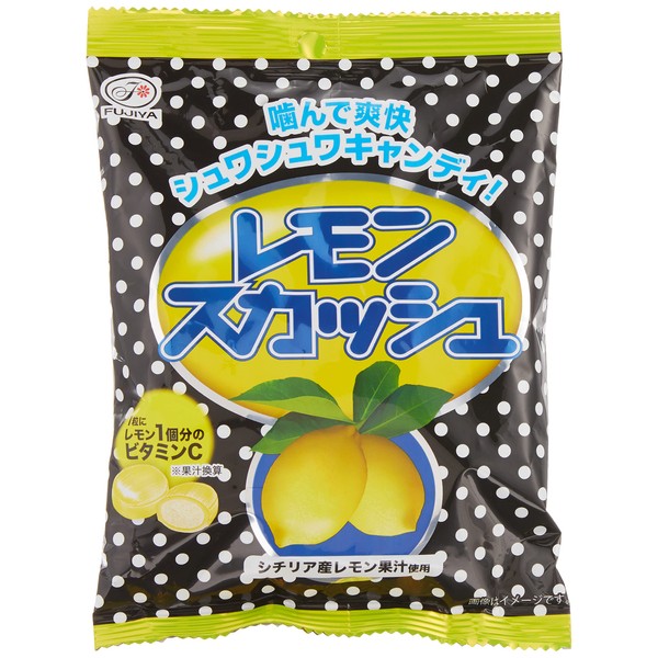 Fujiya Lemon Squash Japanese Candy | Salty and Sweet Lemon Candy Japanese | 80g (6 Pack)