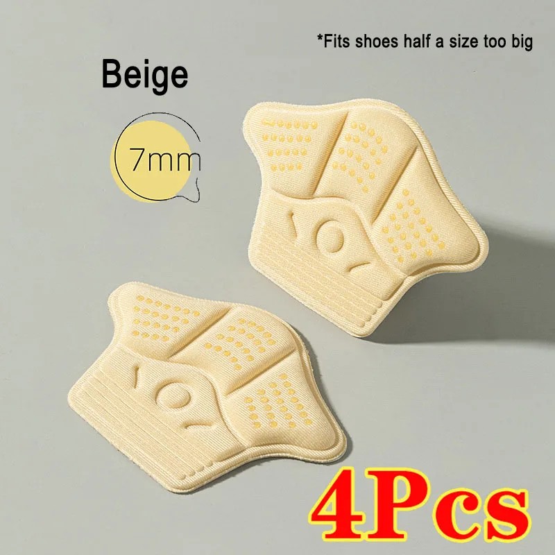 4-Pack Heel Cushion Inserts for Loose Shoes – Soft Fabric