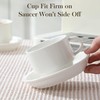 MALACASA 4 OZ Porcelain Espresso Cups with Saucers and Metal