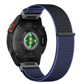 Niboow Nylon QuickFit 26 mm Strap for Garmin Fenix 8 51 mm/Fenix 7X Pro Solar/Fenix 7X/Fenix 6X/Fenix 6X Pro/Fenix 5X, Velcro Watch Straps for Garmin Enduro 3/Epix 2 Pro 51 mm - Blue Purple
