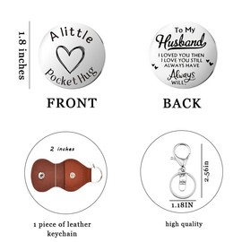 To My Husband Hug Pocket Coin Keychain Keepsake from Wife Wifey, Pocket Hug Token Keyring for Husband Hubby Wedding Anniversary Birthday I Love You Gift Romantic Hug Token Keyring Key Holder