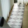 auxua Peel and Stick Floor Tile, Grey Checked Pattern Continuous