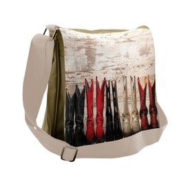 Ambesonne American Messenger Bag, Rustic Wild West Boots, Unisex Cross-body