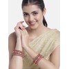 Aheli Velvet Matching Fancy Silk Thread Rani Pink White Chuda/Chura