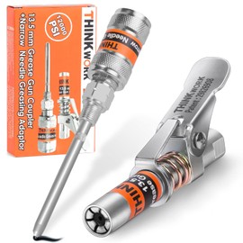 Grease Gun Coupler, 0.53"OD Grease Gun Tip, 6 Locking Jaw 12000PSI Quick Release Grease Coupler with Narrow Needle Dispenser for Grease Gun, Compatible with All Grease Guns 1/8" NPT Grease Gun Fitting