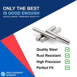 ReplacementScrews 5x24mm Straight Shelf/Cabinet Support Pins 5mm Diameter 24mm Length (About 1 Inch) Nickel Plated Steel Dowels (Pack of 24)