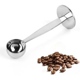 Silver Coffee Scoop Portable Stainless Steel Stand 2 in 1 Coffee Powder Measuring Scoops Tamper Spoon Tools, Coffee, Tea and Espresso, Kitchen and Dining, Coffee Scoops