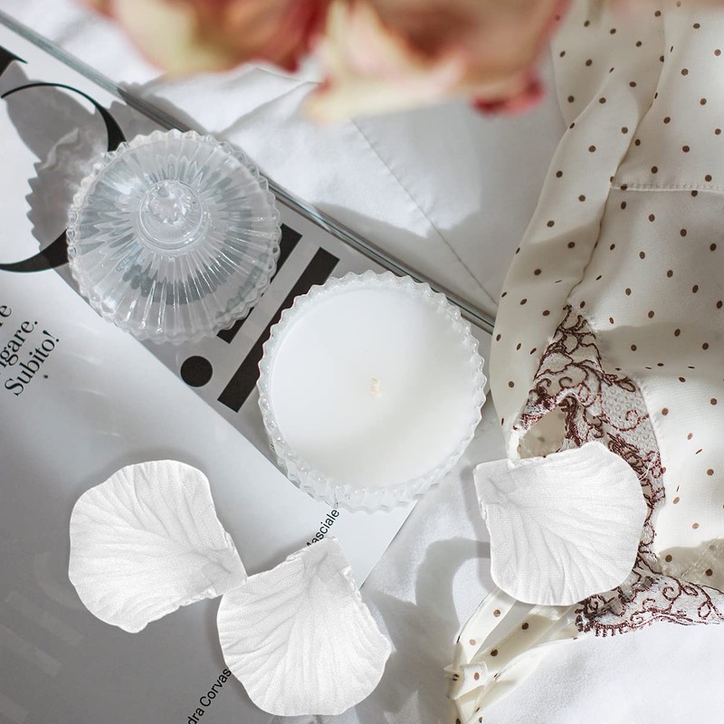 Jagowa 1000PCS White Rose Petals Artificial Fake Rose Flowers for