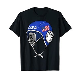 Water Polo Cap Patriotic Player American Flag Swimmer Fan T-Shirt