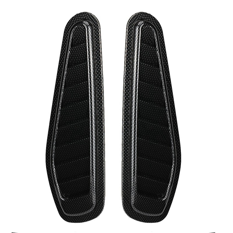 2pcs Carbon Fiber Style Car Air Flow Intake Decorative Scoop