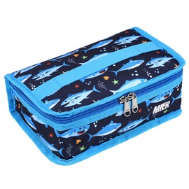 MIER Portable Thermal Insulated Cooler Bag Mini Lunch Bag for Kids, Blue Shark