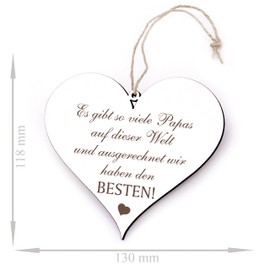 Dekolando Geschenk Papa Herz - Es gibt so viele Papas ... Wir haben den Besten - 12cm x 13cm Geschenke Bester Dad Geburtstag Weihnachtsgeschenke Sohn Tochter Vatertag