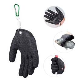 Fishing Gloves Predatory Fish Waterproof Fishing Gloves Catch Gloves Hunting Gloves with Anti Cut and Magnetic Closure Latex Fish Catch Gloves for Safe Handling of Pike Catfish Zander