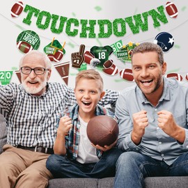 GERMISHUYS Football Party Decorations, Football Party Supplies Includes Football Banner Sport Theme Football Pennant Banner, Super Football Decorations for Football Game Day Party