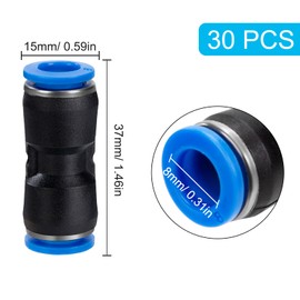 GUNGY Pneumatic Connector 8 mm Pneumatic Connectors Fittings Push In Quick Coupling 8 mm to 8 mm Air Quick Coupling Kit 30 Pieces