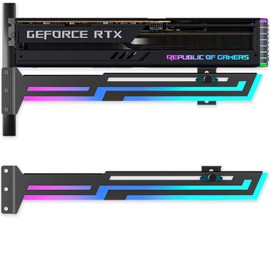 GSCOLER ARGB GPU Support Bracket, Universal 16.8M RGB Modes Graphics Card GPU Brace Support, Multi Angle Adjustable GPU Sag Bracket for Video Cards, GPU Stand Built-in 5V3PIN Addressable RGB Strip