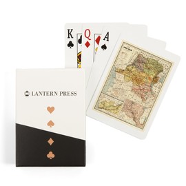 Lantern Press Congo, (1896), Panoramic Map (52 Playing Cards, Poker Size Card Deck with Jokers)