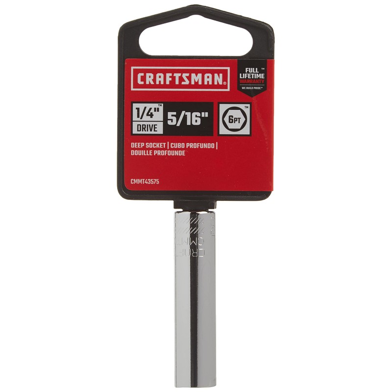CRAFTSMAN Deep Socket, SAE, 1/4-Inch Drive, 5/16-Inch, 6-Point (CMMT43575)