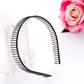 VEdusa Black Unisex Metal Teeth Comb Hair Hoop Hairband Headband Hair Accessories Women's Fashion Headbands