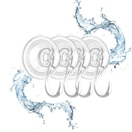 AUTAKI Suction Cup Hooks, 4 Pieces, Strong Suction Cups, Load Capacity 11.0 lbs (5 kg), No Screws Required, PVC, Waterproof, Washable, Hooks, Won't Damage Walls, Repeatedly, Won't Damage Walls, Bath,