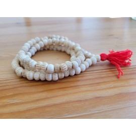Buffalo Bone 108 8.5mm Buddhist Prayer Beads Tibetan Mala Japmala Necklace Cream