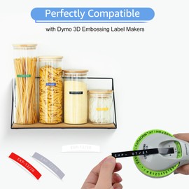 KCMYTONER 1/2 Embossing Label Tape Compatible for DYMO Colorful 3D Plastic Labels Used in Organizer Xpress Pro 1575 1595 1570, Office Mate II 1540 154000 Embossed Label Makers-5 Pack