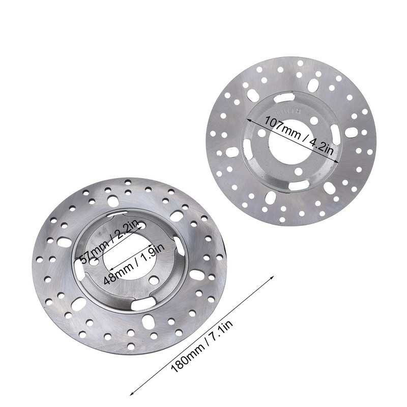 Brake Disc, Steel Alloy 180 mm / 7.1 Inch Outer
