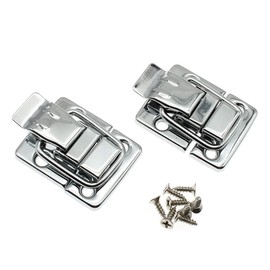 HAJXZH Vintage Toggle Hasp Latches Retro Style Buckle Lock Clasp Antique Hasps With Mounting Screws Used for Jewelry Box Ordinary Box Gift Box Wooden Case Cabinet Toolbox 2Pcs Square (Silver)