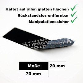 50 x Seal Stickers Removable Without Residue 70 x 20 mm Security Labels Void Open (White)