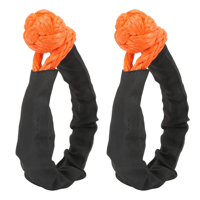 9mm Soft Shackle Recovery Rope 2PCS Orange Portable Lightweight 14
