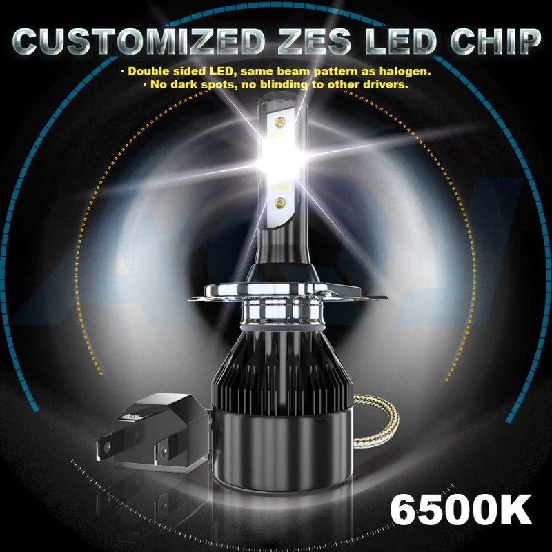 AQJ 4x 5.75" 5-3/4" Round LED Headlights Projector Beam for