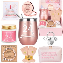 24th Birthday Gifts For Women, 24 Year Old Birthday Gifts For Her, Happy Birthday Basket Gifts Box for Best Friends Female Daughter Sister Her Girlfriend Coworker Bestie Woman Birthday Unique