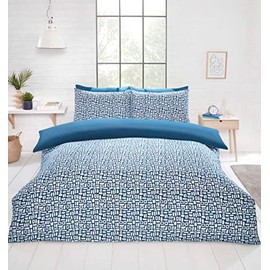 Rapport Home Pebbles Microfibre Duvet Cover Set Single-size Bedding Blue with Pillowcases included