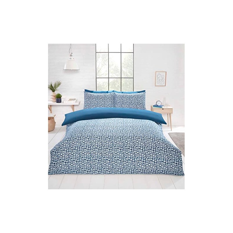 Rapport Home Pebbles Microfibre Duvet Cover Set Single-size Bedding Blue