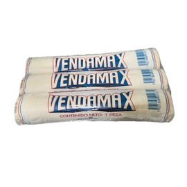 VENDAMAX Venda Elástica de Tejido Plano de Algodón, 30 cm x 5 m, Paquete con 3 Piezas, Blanco