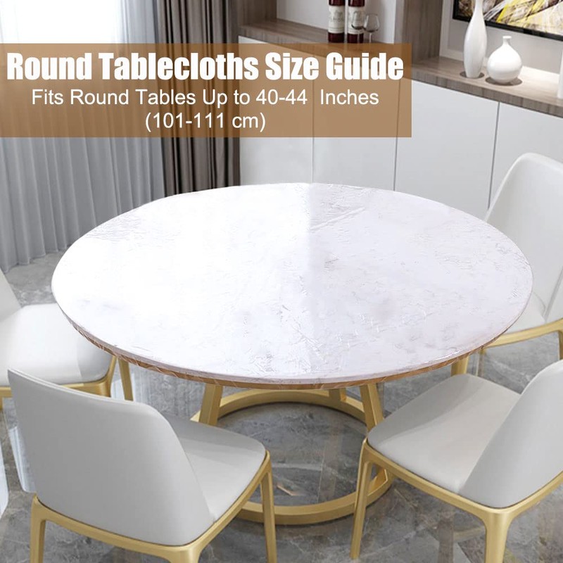 40-44 in Clear Round Table Cover Protector, TWUTGAYW Elastic Edged