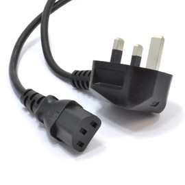 Techjar 1.5M UK KETTLE LEAD/POWER CORD UK 3 pin plug (IEC320C13) to female straight connector (BS 1363) UKCA & CE Approved Power Cord for Computers, Household Appliances... (1.5 Meter = 5 Foot)