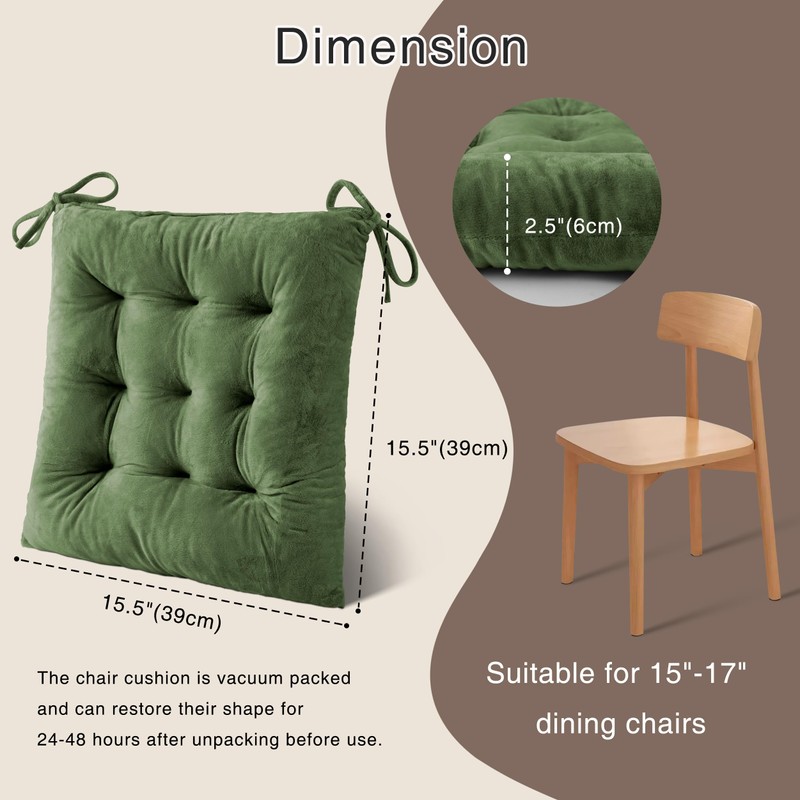 OVOV 4 Pack Chair Cushions for Dining Chairs Soft Seat